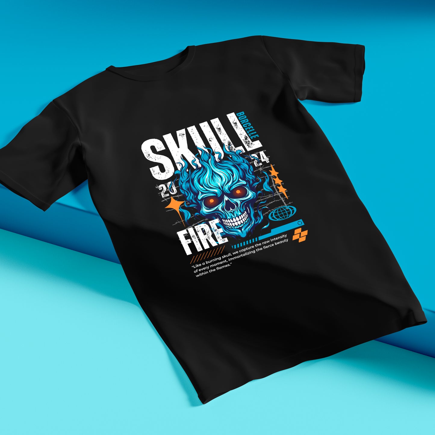 The Skull Unique Style T-Shirt Black Colour