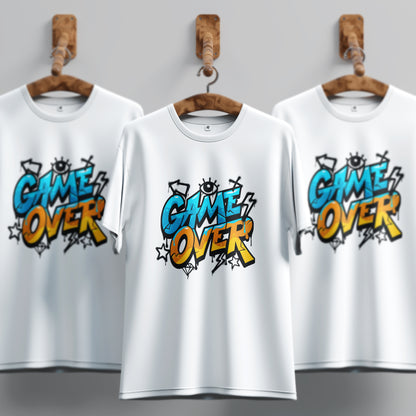 Unique Style Game Over Text Withe T-Shirt