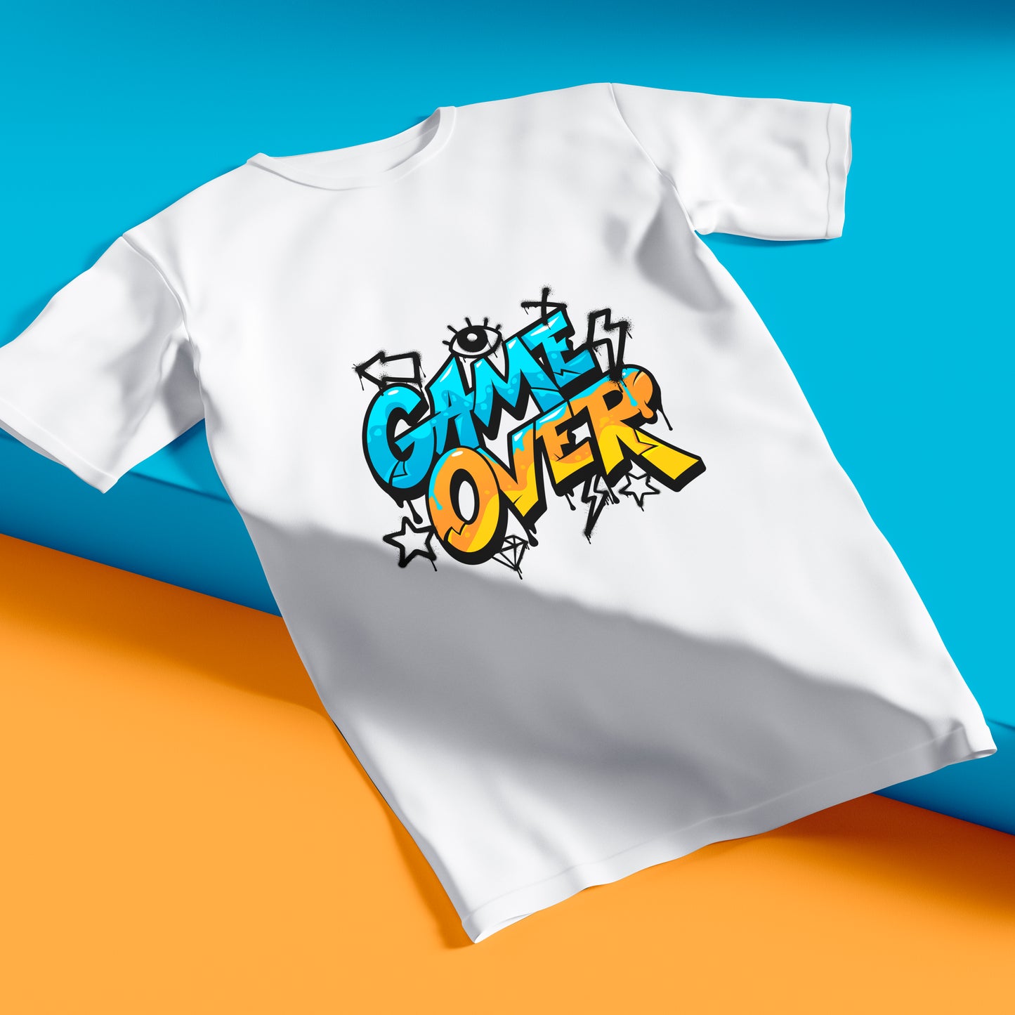 Unique Style Game Over Text Withe T-Shirt