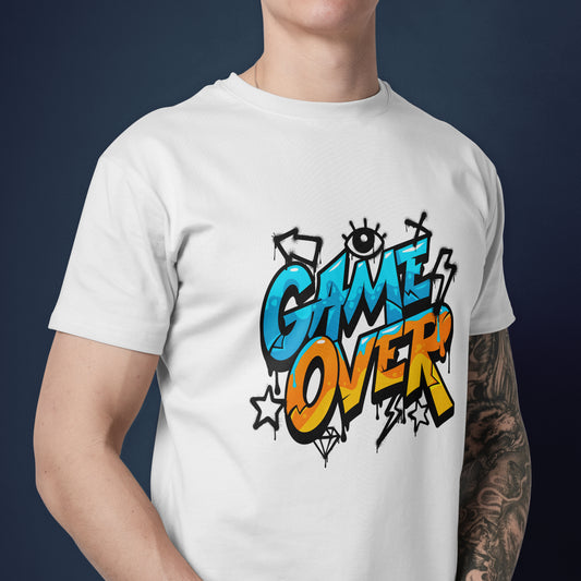 Unique Style Game Over Text Withe T-Shirt