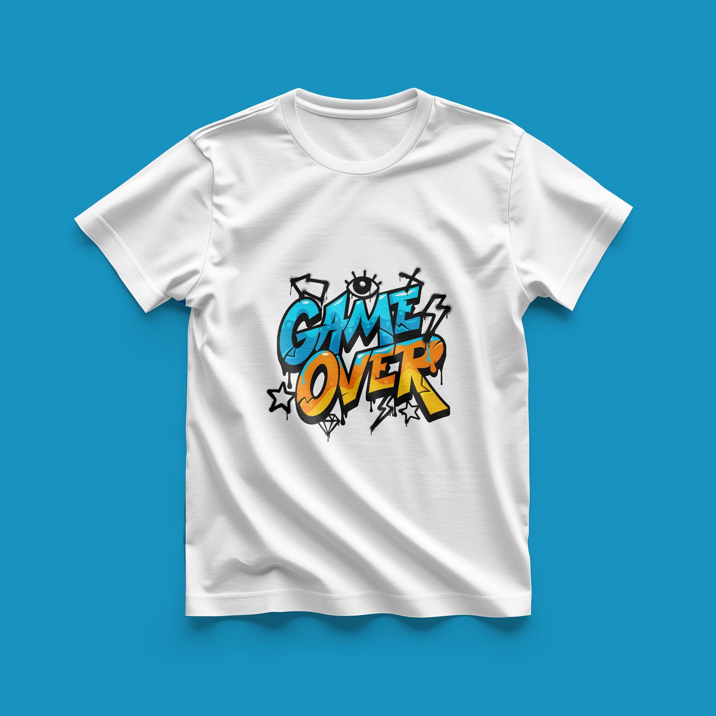 Unique Style Game Over Text Withe T-Shirt