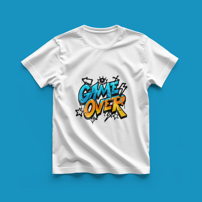 Unique Style Game Over Text Withe T-Shirt