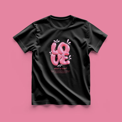 Unique 3d Love In Pink Colour Withe T-Shirt