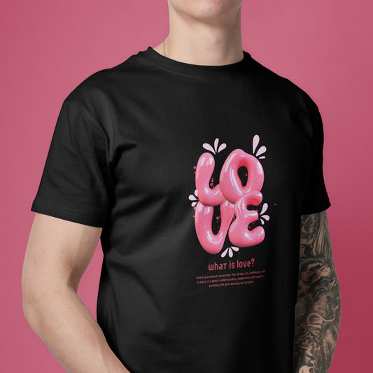 Unique 3d Love In Pink Colour Withe T-Shirt