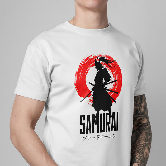 Unique illustration Design Samurai White Colour T-Shirt