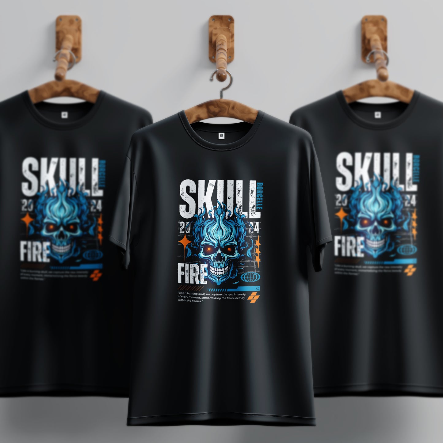The Skull Unique Style T-Shirt Black Colour