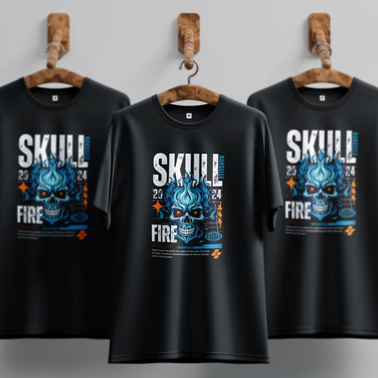 The Skull Unique Style T-Shirt Black Colour