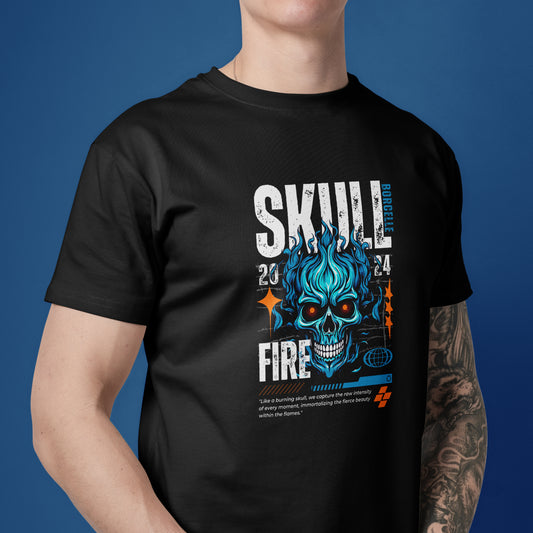 The Skull Unique Style T-Shirt Black Colour